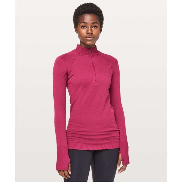 lululemon athletica Tops - Lululemon Rest Less 1/2 Zip in Star Ruby